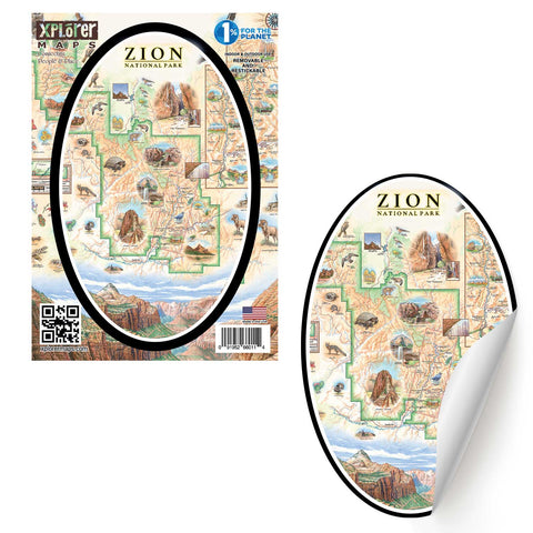 Zion National Park Map Sticker