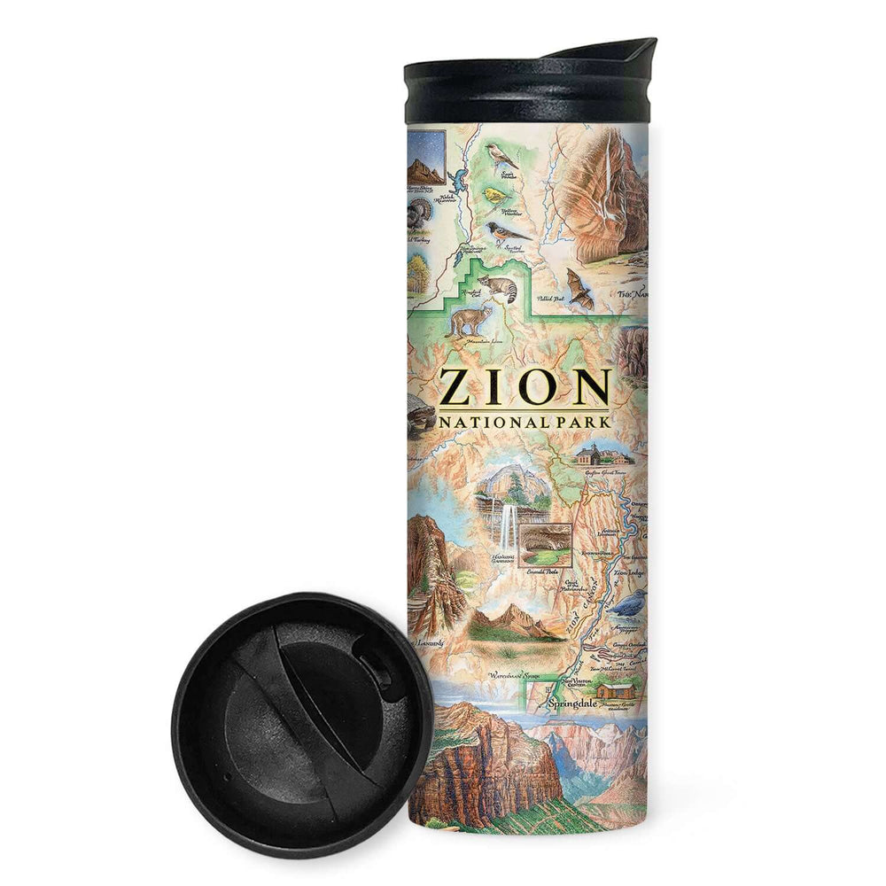 Zion National Park Map Travel Drinkware