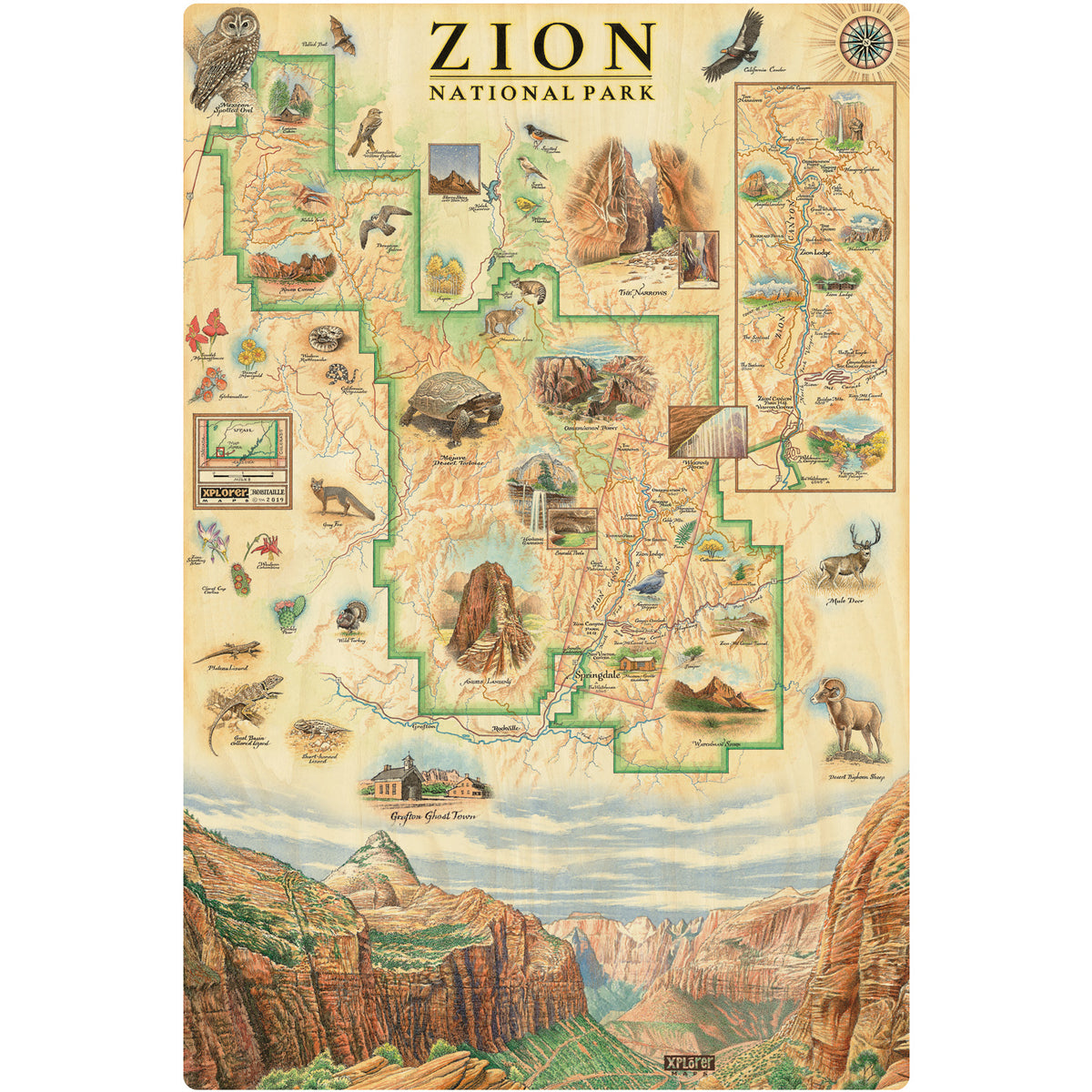 Zion National Park Wood Sign | Xplorer Maps