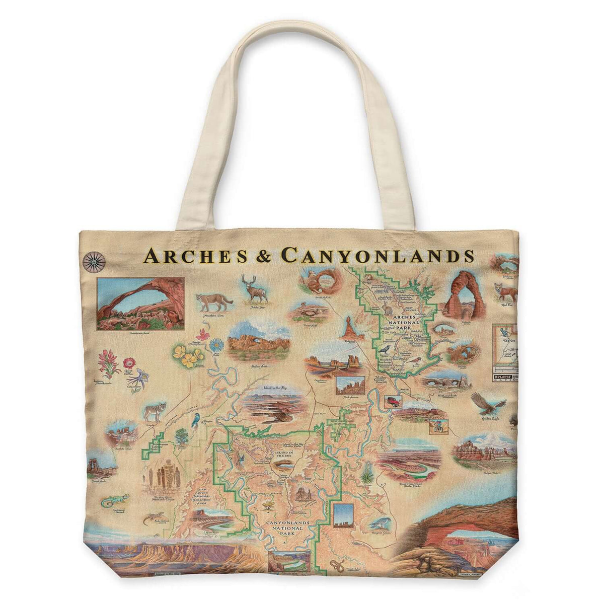 Reusable Canvas Map Tote Bags - Xplorer Maps